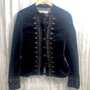 Brand new FREE PEOPLE Velvet Military Jacket